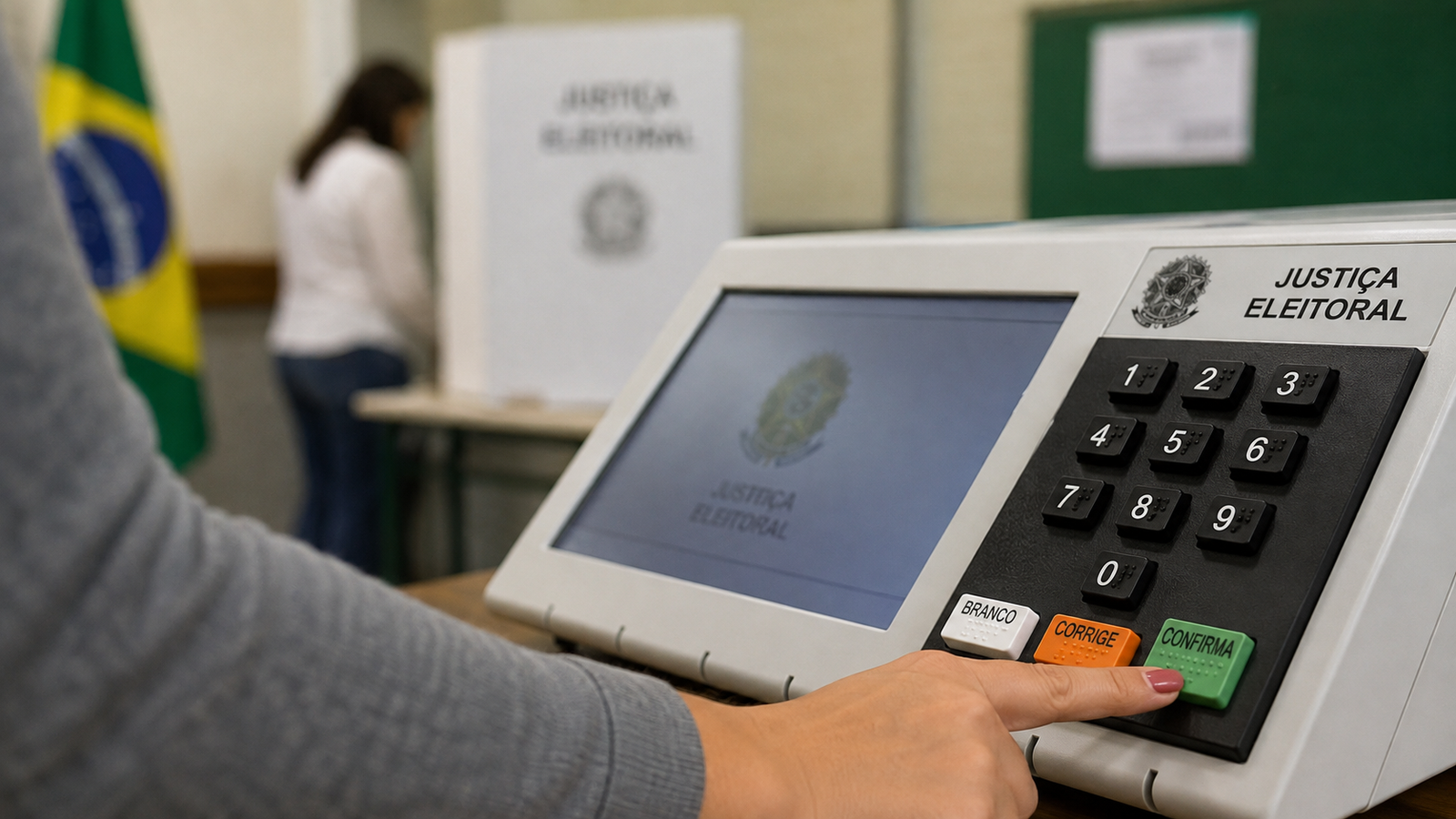 Urna eletrônica para votação nas Eleições 2026